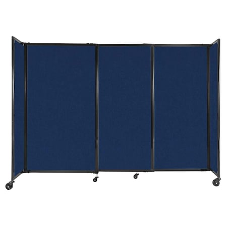 Versare StraightWall Sliding Portable Partition 7'2" x 5' Navy Blue Fabric 1460303